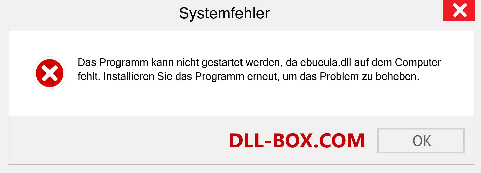 ebueula.dll-Datei fehlt?. Download für Windows 7, 8, 10 - Fix ebueula dll Missing Error unter Windows, Fotos, Bildern